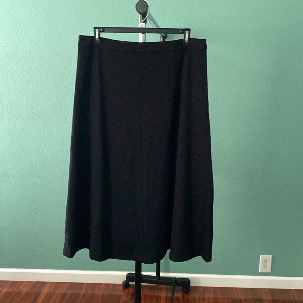 Talbots Women's Black A-Line Midi Skirt Classic Work Office Career Wear (W-1)